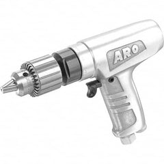 Ingersoll-Rand - 3/8" Keyed Chuck - Pistol Grip Handle, 2,400 RPM, 0.7 hp, 90 psi - Strong Tooling