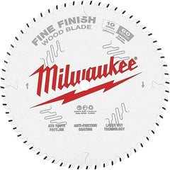 Milwaukee Tool - 10" Diam, 5/8" Arbor Hole Diam, 60 Tooth Wet & Dry Cut Saw Blade - Tungsten Carbide-Tipped, Fine Finish Action, Standard Round Arbor - Strong Tooling