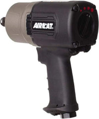 AIRCAT - 3/4" Drive, 6,500 RPM, 1,400 Ft/Lb Torque Impact Wrench - Pistol Grip Handle, 1,300 IPM, 8 CFM, 90 psi, 3/8" NPT Inlet - Strong Tooling