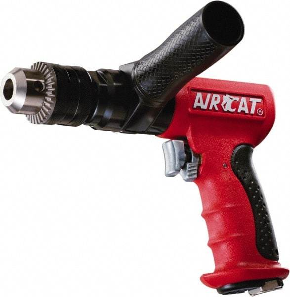 AIRCAT - 1/2" Reversible Keyed Chuck - Pistol Grip Handle, 400 RPM, 6 CFM, 0.625 hp, 90 psi - Strong Tooling