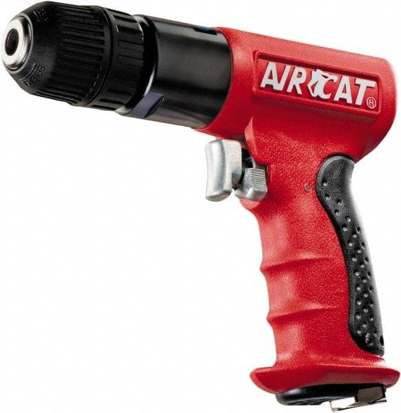 AIRCAT - 3/8" Reversible Keyless Chuck - Pistol Grip Handle, 1,800 RPM, 6 CFM, 0.625 hp, 90 psi - Strong Tooling