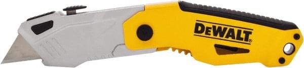 DeWALT - 1-1/4" Blade, 7-1/2" OAL, Utility Blade Folding Knife - 4-1/2" Closed Length, Metal, 3 Blades, 1 Edge - Strong Tooling