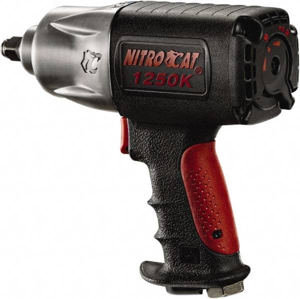 AIRCAT - 1/2" Drive, 8,500 RPM, 950 Ft/Lb Torque Impact Wrench - Pistol Grip Handle, 1,000 IPM, 8 CFM, 90 psi, 1/4" NPT Inlet - Strong Tooling