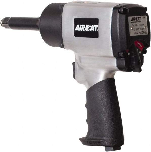 AIRCAT - 1/2" Drive, 9,000 RPM, 800 Ft/Lb Torque Impact Wrench - Pistol Grip Handle, 1,200 IPM, 8 CFM, 90 psi, 1/4" NPT Inlet - Strong Tooling