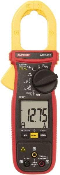 Amprobe - AMP-320, CAT III, Digital True RMS Clamp Meter with 1.378" Clamp On Jaws - 600 VAC/VDC, 600 AC/DC Amps, Measures Voltage, Capacitance, Current, microAmps, Resistance, Temperature - Strong Tooling