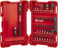 Milwaukee Tool - 36 Piece, Bit Set - 5/64 to 1/4" Hex, Phillips, Slotted, Torx, Square Point - Strong Tooling