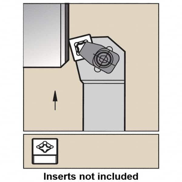 Kennametal - CCKN, Right Hand Cut, 15° Lead Angle, 25mm Shank Height x 25mm Shank Width, Negative Rake Indexable Turning Toolholder - 151mm OAL, CN..1207.. Insert Compatibility, Series Kendex - Strong Tooling