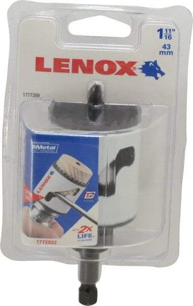 Lenox - 1-11/16" Diam, 1-1/2" Cutting Depth, Hole Saw - Bi-Metal Saw, Toothed Edge - Strong Tooling