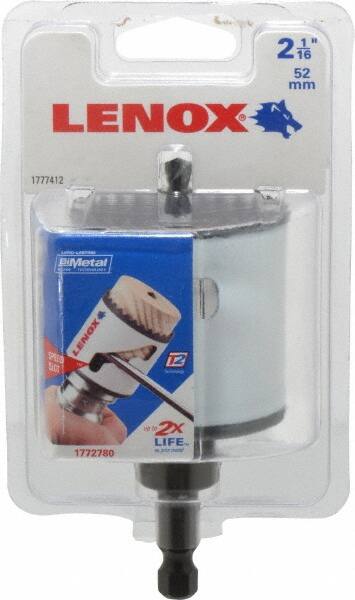 Lenox - 2-1/16" Diam, 1-1/2" Cutting Depth, Hole Saw - Bi-Metal Saw, Toothed Edge - Strong Tooling