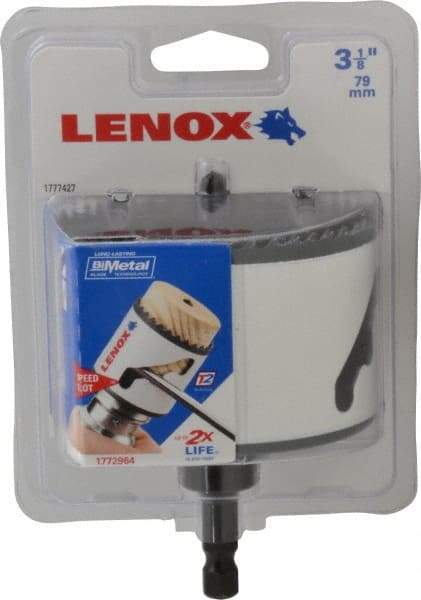 Lenox - 3-1/8" Diam, 1-1/2" Cutting Depth, Hole Saw - Bi-Metal Saw, Toothed Edge - Strong Tooling