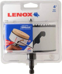 Lenox - 4" Diam, 1-1/2" Cutting Depth, Hole Saw - Bi-Metal Saw, Toothed Edge - Strong Tooling