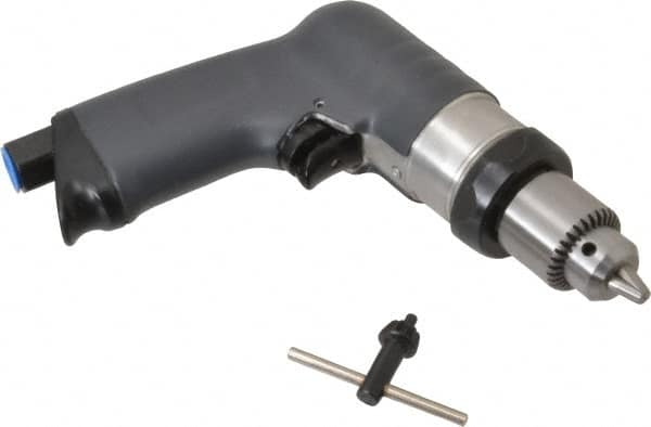 Ingersoll-Rand - 1/4" Keyed Chuck - Pistol Grip Handle, 3,000 RPM, 17 CFM, 0.4 hp, 90 psi - Strong Tooling