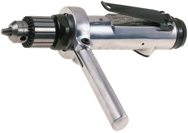 Ingersoll-Rand - 3/8" Keyed Chuck - Inline Handle, 1,000 RPM, 15 CFM, 0.4 hp, 90 psi - Strong Tooling