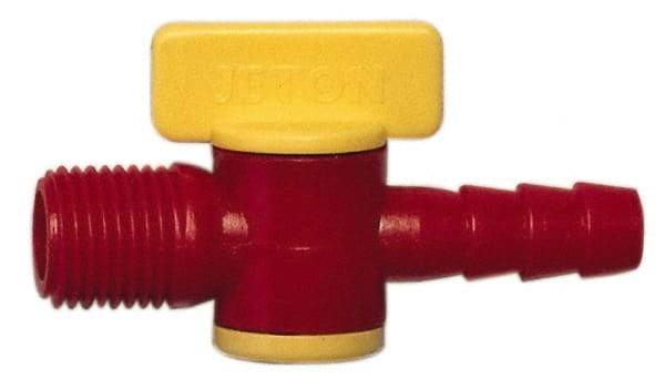 Value Collection - 2 Piece, 1/4" ID Coolant Hose Nipple Valve - Male to Female Connection, POM Body, 1/4 NPT, Use with Snap Together Hose Systems - Strong Tooling