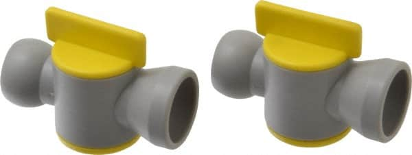 Value Collection - 2 Piece, 1/2" ID Coolant Hose Connection Valve - Male to Female Connection, POM Body, Unthreaded, Use with Snap Together Hose Systems - Strong Tooling