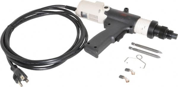 Ingersoll-Rand - Pistol Grip Handle, 400 RPM, 15 to 40 In/Lb Torque, Electric Screwdriver - 1/4" Bit Holder, 115 Volts, 0.45 Amps - Strong Tooling