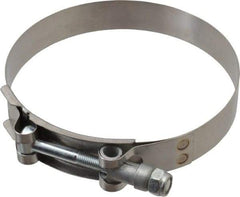 Campbell Fittings - 4-1/4" Hose, 3/4" Wide x 0.025" Thick, T-Bolt Band Clamp - Stainless Steel - Strong Tooling