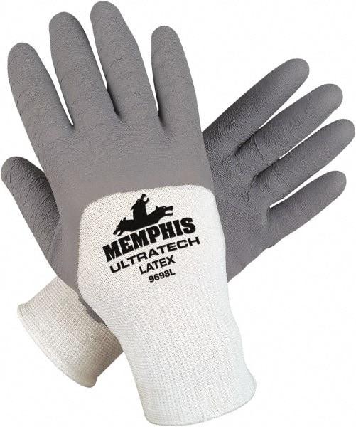 MCR Safety - Size M (8) Latex Coated Latex Work Gloves - Palm & Fingers Coated, Paired - Strong Tooling