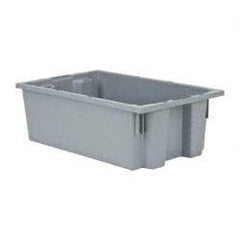 Quantum Storage - 75 Lb Load Capacity Gray Polyethylene Tote Container - Stacking, Nesting, 18" Long x 11" Wide x 6" High - Strong Tooling