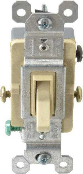 Pass & Seymour - 3 Pole, 120 VAC, 15 Amp, Specification Grade, Toggle, Wall and Dimmer Light Switch - 1-1/4 Inch Wide x 3.281 Inch High - Strong Tooling