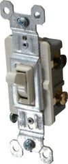 Pass & Seymour - 3 Pole, 120 VAC, 15 Amp, Specification Grade, Toggle, Wall and Dimmer Light Switch - 1-1/4 Inch Wide x 3.281 Inch High - Strong Tooling