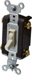 Pass & Seymour - 4 Pole, 120 VAC, 15 Amp, Specification Grade, Toggle, Wall and Dimmer Light Switch - 1-1/4 Inch Wide x 3.281 Inch High - Strong Tooling