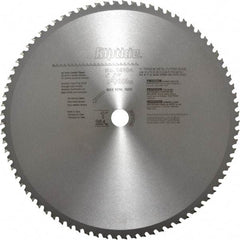 Porter-Cable - 14" Diam, 1" Arbor Hole Diam, 80 Tooth Wet & Dry Cut Saw Blade - Carbide-Tipped, Cutoff Action, Standard Round Arbor - Strong Tooling