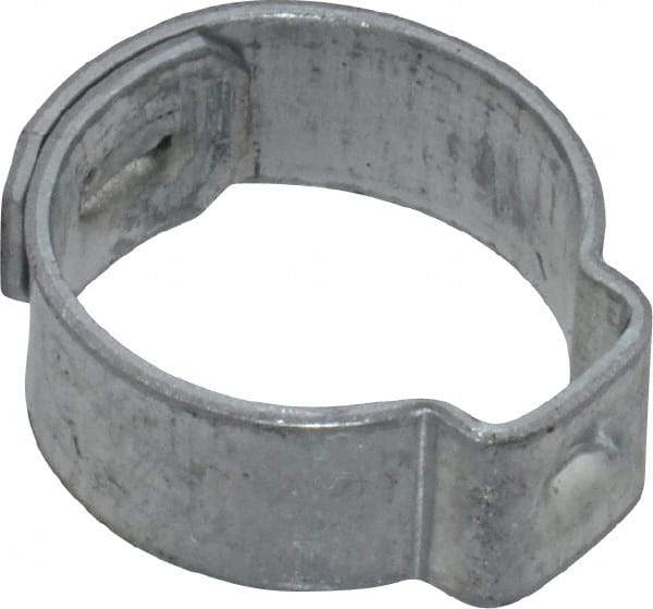 Oetiker - 12.6 to 14.5mm, Zinc-Plated 1-Ear Clamp - 9/16" Noml Size, 6mm Inner Width, 7mm Wide x 0.75mm Thick, Carbon Steel - Strong Tooling