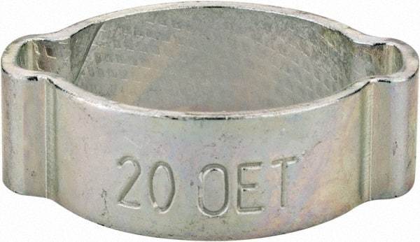 Oetiker - 16.2 to 20mm, Zinc-Plated 2-Ear Clamp - 3/4" Noml Size, 5.97mm Inner Width, 8.5mm Wide x 1.2mm Thick, Carbon Steel - Strong Tooling