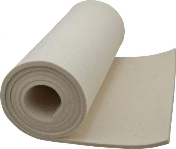 Made in USA - 1/4 Inch Thick x 60 Inch Wide x 12 Inch Long, Pressed Wool Felt Sheet - 4 Lbs/Square Yd., White, 500 psi - Strong Tooling