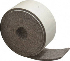 Made in USA - 1/8 Inch Thick x 1-1/2 Inch Wide x 5 Ft. Long, Felt Stripping - Gray, Plain Backing - Strong Tooling