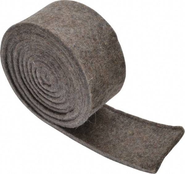 Made in USA - 1/4 Inch Thick x 2 Inch Wide x 5 Ft. Long, Felt Stripping - Gray, Plain Backing - Strong Tooling