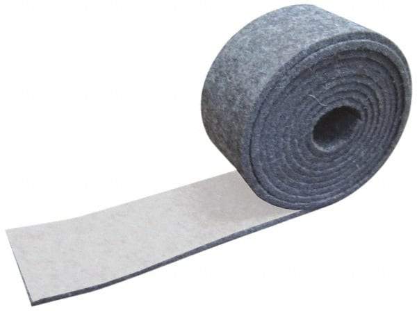 Made in USA - 1/8 Inch Thick x 1-1/2 Inch Wide x 10 Ft. Long, Felt Stripping - Gray, Adhesive Backing - Strong Tooling