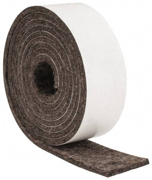 Made in USA - 1/8 Inch Thick x 1 Inch Wide x 5 Ft. Long, Felt Stripping - Gray, Adhesive Backing - Strong Tooling