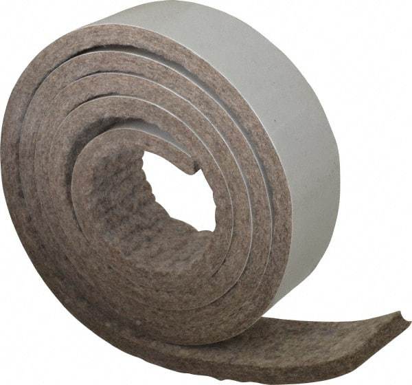 Made in USA - 1/4 Inch Thick x 1-1/2 Inch Wide x 5 Ft. Long, Felt Stripping - Gray, Adhesive Backing - Strong Tooling