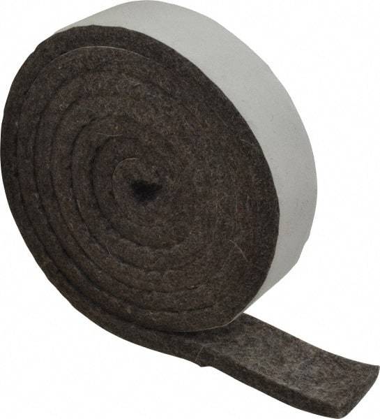 Made in USA - 1/4 Inch Thick x 1 Inch Wide x 5 Ft. Long, Felt Stripping - Gray, Adhesive Backing - Strong Tooling