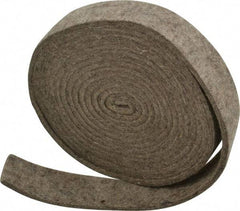 Made in USA - 1/8 Inch Thick x 1 Inch Wide x 10 Ft. Long, Felt Stripping - Gray, Plain Backing - Strong Tooling