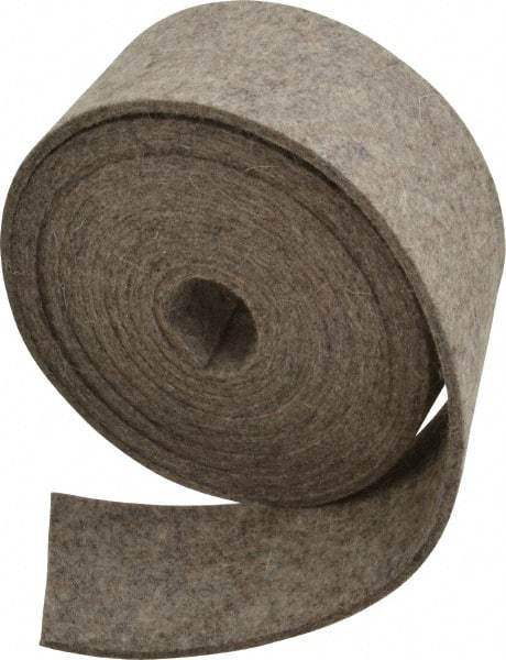 Made in USA - 1/8 Inch Thick x 2 Inch Wide x 10 Ft. Long, Felt Stripping - Gray, Plain Backing - Strong Tooling