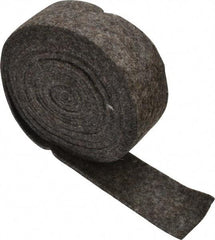 Made in USA - 1/8 Inch Thick x 1-1/2 Inch Wide x 10 Ft. Long, Felt Stripping - Gray, Plain Backing - Strong Tooling