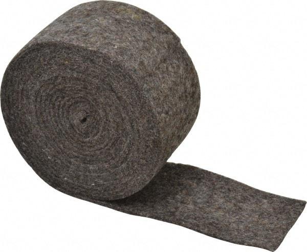 Made in USA - 1/8 Inch Thick x 2 Inch Wide x 10 Ft. Long, Felt Stripping - Gray, Plain Backing - Strong Tooling