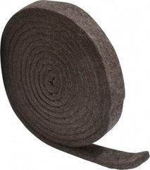 Made in USA - 1/4 Inch Thick x 1 Inch Wide x 10 Ft. Long, Felt Stripping - Gray, Plain Backing - Strong Tooling