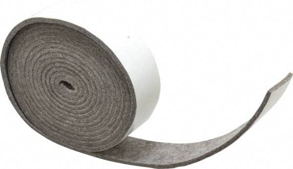 Made in USA - 1/8 Inch Thick x 1-1/2 Inch Wide x 10 Ft. Long, Felt Stripping - Gray, Adhesive Backing - Strong Tooling