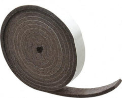 Made in USA - 1/4 Inch Thick x 1 Inch Wide x 10 Ft. Long, Felt Stripping - Gray, Adhesive Backing - Strong Tooling