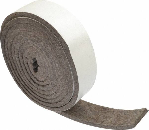 Made in USA - 1/4 Inch Thick x 1-1/2 Inch Wide x 10 Ft. Long, Felt Stripping - Gray, Adhesive Backing - Strong Tooling