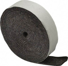 Made in USA - 1/8 Inch Thick x 1 Inch Wide x 10 Ft. Long, Felt Stripping - Gray, Adhesive Backing - Strong Tooling