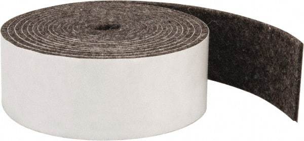 Made in USA - 1/8 Inch Thick x 1-1/2 Inch Wide x 10 Ft. Long, Felt Stripping - Gray, Adhesive Backing - Strong Tooling