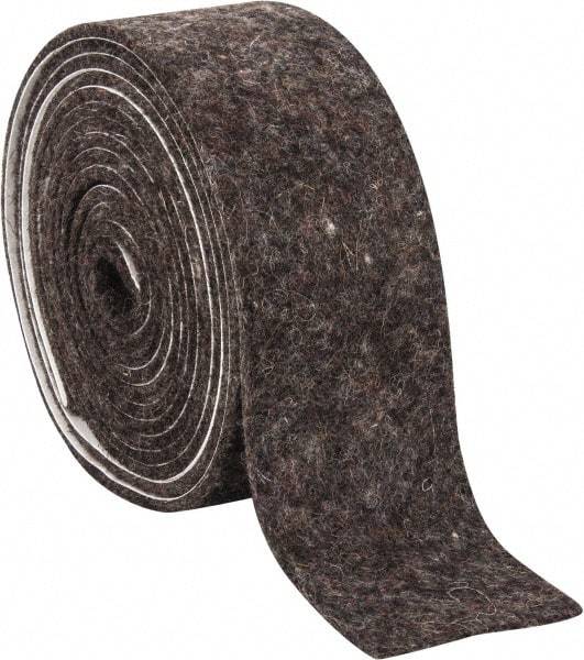 Made in USA - 1/8 Inch Thick x 2 Inch Wide x 10 Ft. Long, Felt Stripping - Gray, Adhesive Backing - Strong Tooling