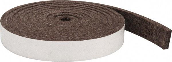 Made in USA - 1/4 Inch Thick x 1 Inch Wide x 10 Ft. Long, Felt Stripping - Gray, Adhesive Backing - Strong Tooling