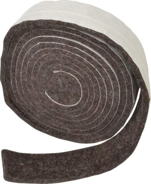 Made in USA - 1/4 Inch Thick x 1-1/2 Inch Wide x 10 Ft. Long, Felt Stripping - Gray, Adhesive Backing - Strong Tooling