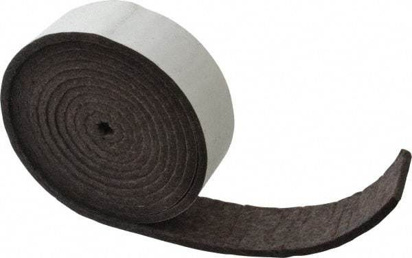 Made in USA - 1/4 Inch Thick x 2 Inch Wide x 10 Ft. Long, Felt Stripping - Gray, Adhesive Backing - Strong Tooling